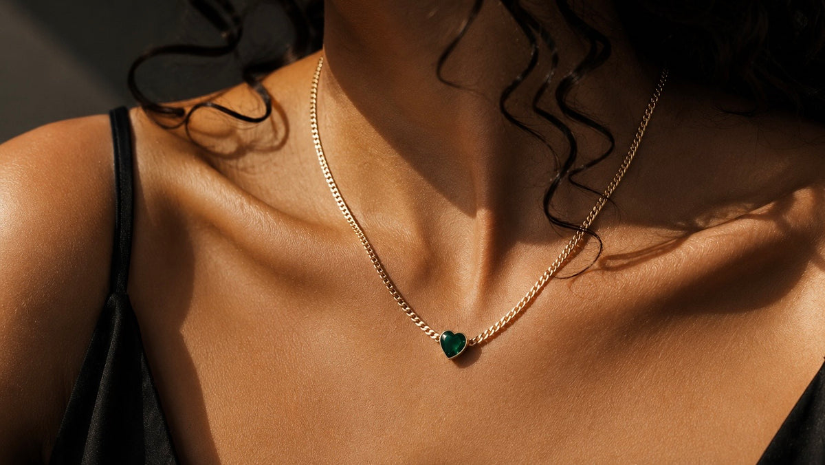 Aurora | Collar Corazón Esmeralda